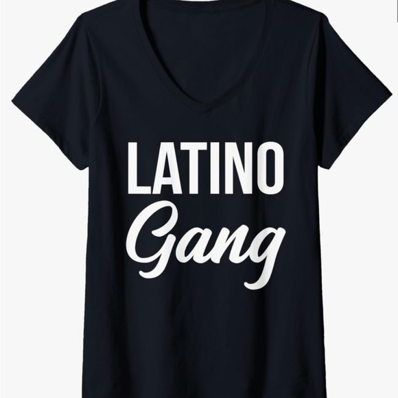Black V-Neck T-Shirt LATINO Gang like JBalvin says - Picture 1 of 2